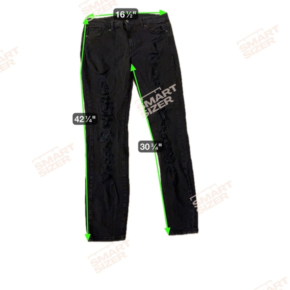 Forever 21 Black Distressed Jeans 31 - Picture 3 of 3